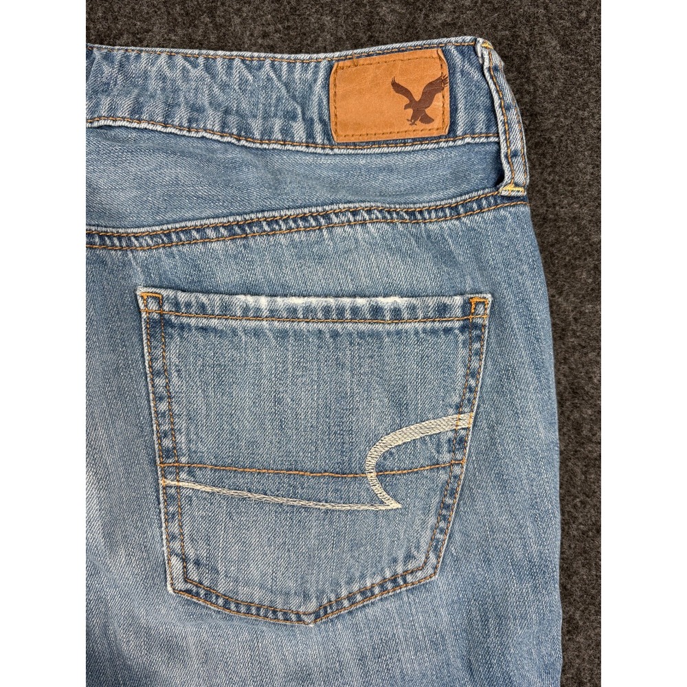 American Eagle Tomgirl Jeans Womens 4 Light Wash Distressed Button Fly Denim‎ - Picture 11 of 11